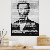 Abraham Lincoln Gettysburg Rede Portrait Poster (Küche)