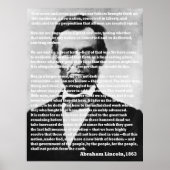 Abraham Lincoln Gettysburg Rede Portrait Poster (Vorne)