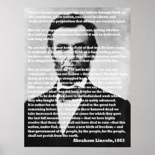 Abraham Lincoln Gettysburg Rede Portrait Poster