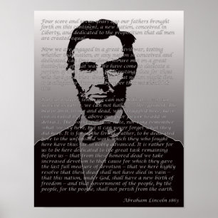 Abraham Lincoln Gettysburg Rede Portrait Poster