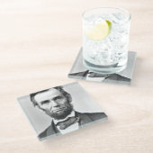 Abraham Lincoln Glasuntersetzer (Schrägansicht)