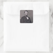 Abraham Lincoln, graviert von einem Foto von Wil Quadratischer Aufkleber (Tasche)