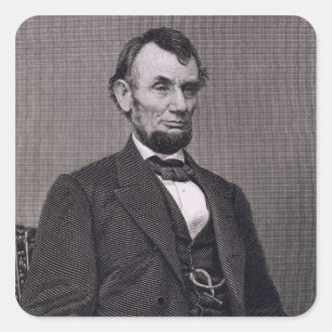 Abraham Lincoln, graviert von einem Foto von Wil Quadratischer Aufkleber