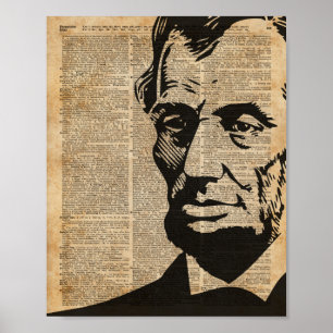 Abraham Lincoln Historisches Vintage-Wörterbuch Ku Poster