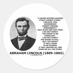 Abraham Lincoln House Dividenden kann kein Zitat h Runder Aufkleber
