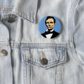 Abraham Lincoln-Illustration auf Blau Button (Beispiel)