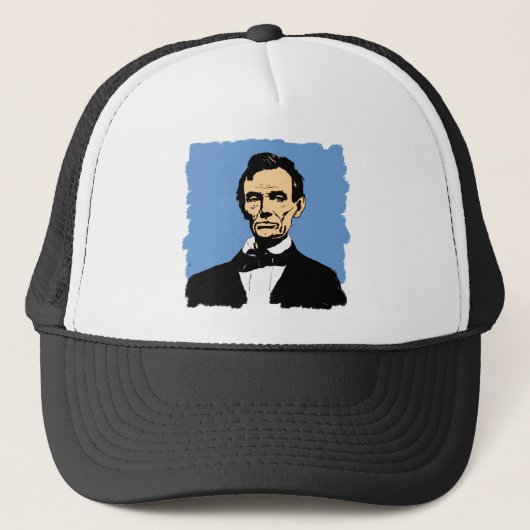 Abraham Lincoln-Illustration auf Blau Truckerkappe (Vorderseite)
