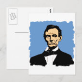 Abraham Lincoln Illustration on Blue Postkarte (Vorne/Hinten)