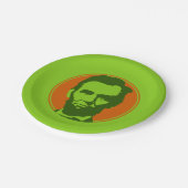 Abraham Lincoln im Pop Art Orange & Green Pappteller (Schrägansicht)