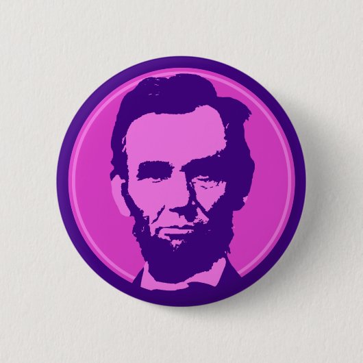 Abraham Lincoln im Pop Art Pink & Lila Button (Vorderseite)