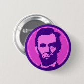 Abraham Lincoln im Pop Art Pink & Lila Button (Vorne & Hinten)