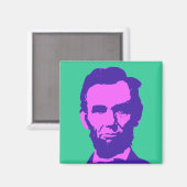 Abraham Lincoln im Pop Art Pink & Lila Magnet (Vorderseite/Rückseite)