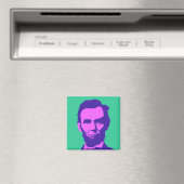 Abraham Lincoln im Pop Art Pink & Lila Magnet (In Situ (Geschirrspüler))