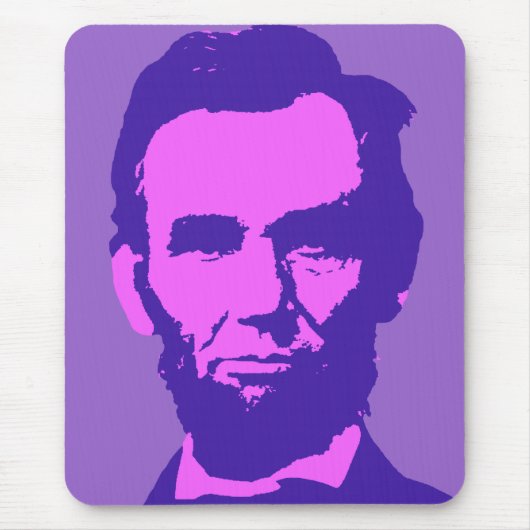 Abraham Lincoln im Pop Art Pink & Lila Mousepad (Vorne)