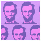 Abraham Lincoln im Pop Art Pink & Lila Stoff (Nahaufnahme)