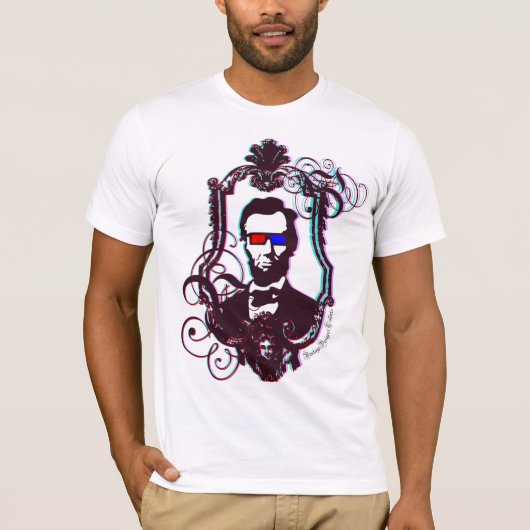 Abraham Lincoln in den Gläsern 3D T-Shirt (Vorderseite)