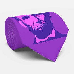 Abraham Lincoln in Pop-Art-Rosa und Lila Krawatte