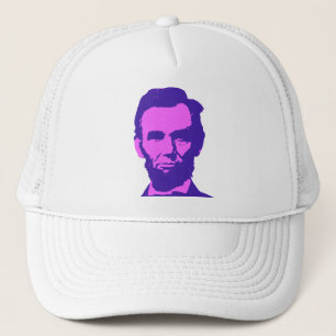 Abraham Lincoln in Pop-Art-Rosa und Lila Truckerkappe