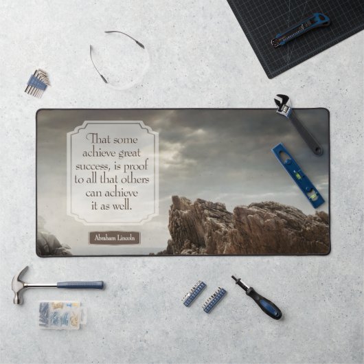 Abraham Lincoln Inspiration Zitat "Erfolg" Schreibtischunterlage (Arbeitsplatz)