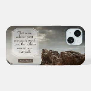 Abraham Lincoln Inspirationszitat "Erfolg" iPhone 15 Hülle