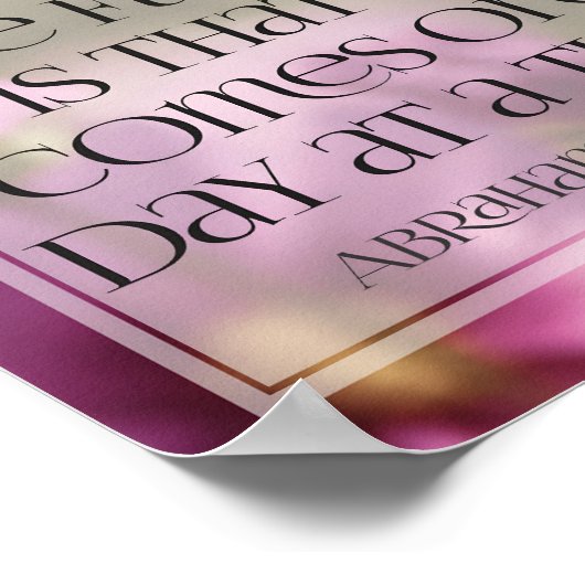 Abraham Lincoln inspirierendes Zitat "Die Zukunft" Poster (Ecke)