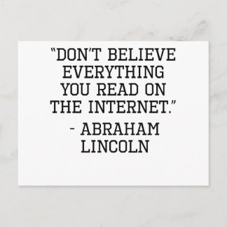 Abraham Lincoln Internet Quote Postkarte