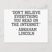 Abraham Lincoln Internet Quote Postkarte (Vorderseite)