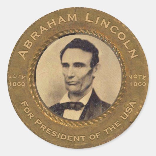 Abraham Lincoln Kampagne Button Runder Aufkleber (Vorderseite)