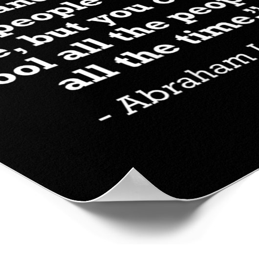 Abraham Lincoln kann die Freiheit Quo des Volkes n Poster (Ecke)