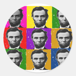 Abraham Lincoln Kunstgeschenke - Einzigartige 9 Fo Runder Aufkleber
