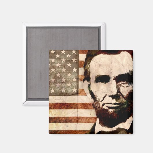Abraham Lincoln Magnet (Vorderseite/Rückseite)