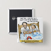 Abraham Lincoln & Mary Todd Frühstück im Bett Button (Vorne & Hinten)
