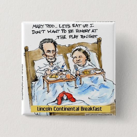 Abraham Lincoln & Mary Todd Frühstück im Bett Button (Vorderseite)