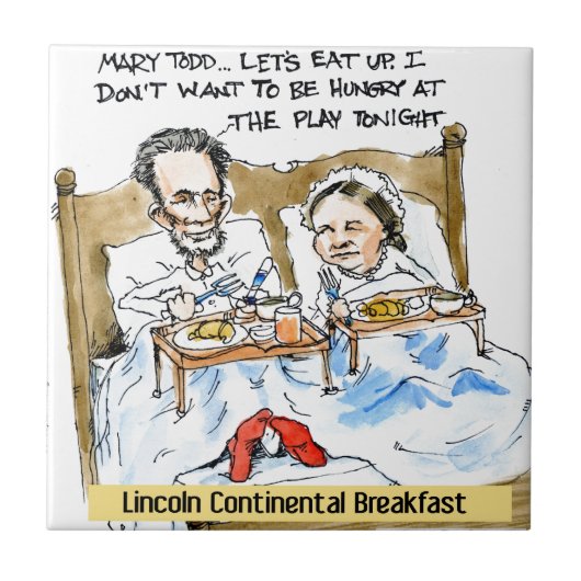 Abraham Lincoln & Mary Todd Frühstück im Bett Fliese (Vorderseite)