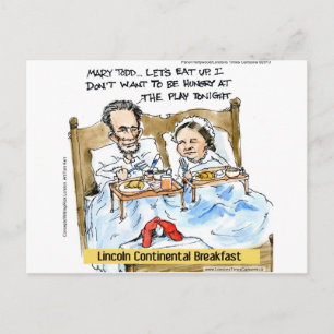 Abraham Lincoln & Mary Todd Frühstück im Bett Postkarte