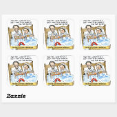 Abraham Lincoln & Mary Todd Frühstück im Bett Quadratischer Aufkleber (Blatt)