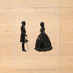 Abraham Lincoln Mary Todd Lincoln Silhouette Acryleinladungen