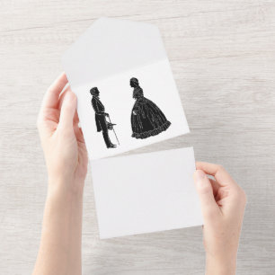 abraham lincoln mary todd lincoln silhouette all in one einladung