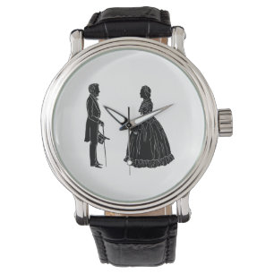 abraham lincoln mary todd lincoln silhouette armbanduhr
