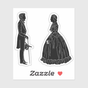 abraham lincoln mary todd lincoln silhouette aufkleber