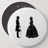 Abraham lincoln mary todd lincoln Silhouette Button (Vorne & Hinten)