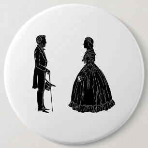 abraham lincoln mary todd lincoln silhouette button