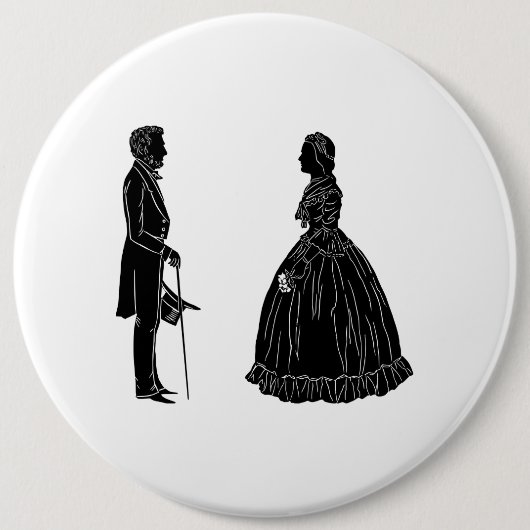 Abraham lincoln mary todd lincoln Silhouette Button (Vorderseite)