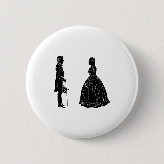 Abraham lincoln mary todd lincoln Silhouette Button (Vorderseite)