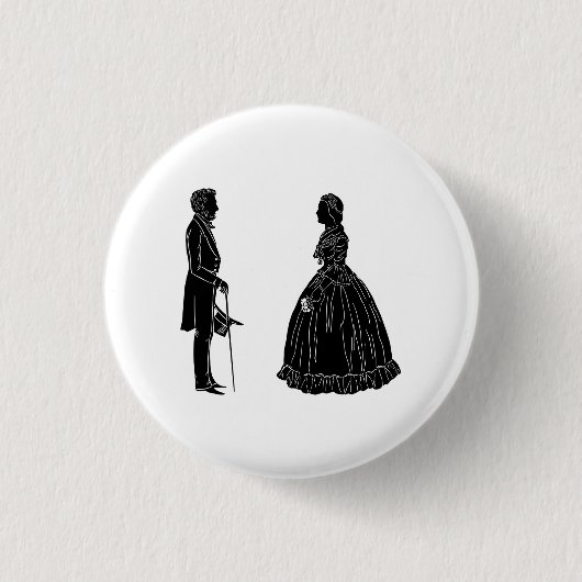 Abraham lincoln mary todd lincoln Silhouette Button (Vorderseite)