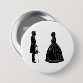 Abraham lincoln mary todd lincoln Silhouette Button (Vorne & Hinten)