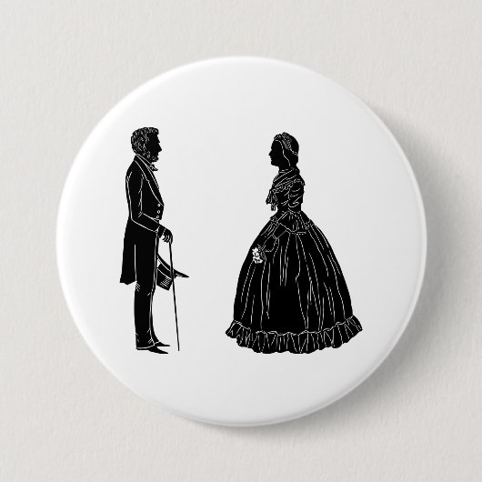 Abraham lincoln mary todd lincoln Silhouette Button (Vorderseite)