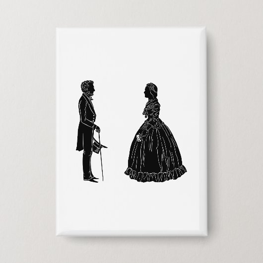 Abraham lincoln mary todd lincoln Silhouette Button (Vorderseite)