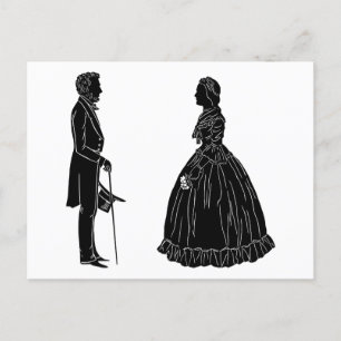 abraham lincoln mary todd lincoln silhouette feiertagspostkarte