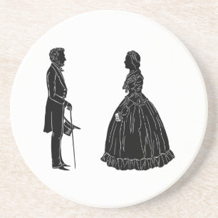 abraham lincoln mary todd lincoln silhouette getränkeuntersetzer